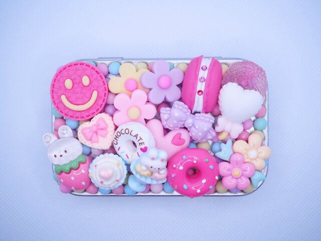 デコレーション 盛り沢山 小物入れ ケース うさぎ いちご ミニチュア L