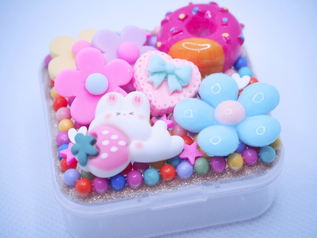 デコレーション 小物入れ 盛り沢山 ケース うさぎ いちご お花