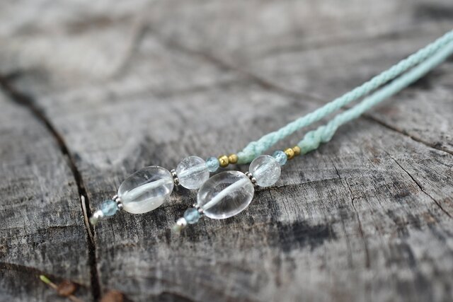 ラリマーマクラメネックレス✼碧音✼ 夢見ごこち☆ラリマー マクラメネックレス1191 ネックレス