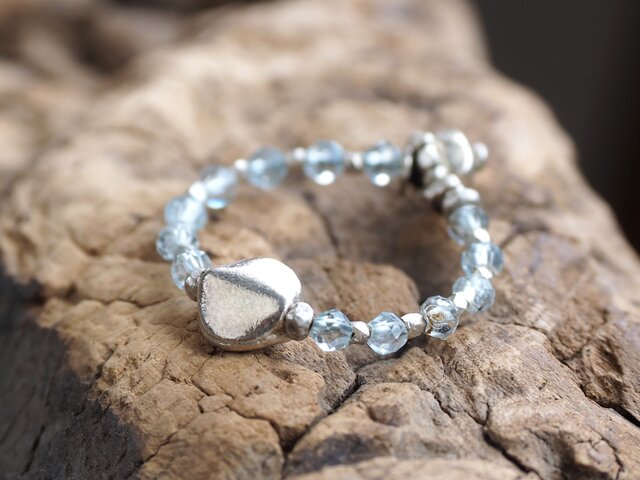 beads ring -ブルートパーズ_silver950- | iichi 日々の暮らしを