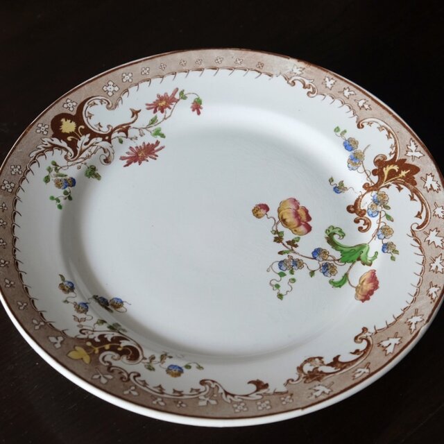 希少　美品　クレイユモントロー　コンポティエ　フランスアンティーク クレイユ＆モントロー コンポティエ FRAISE アンティーク 050316