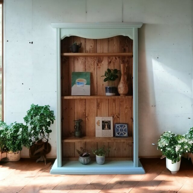 ヴィンテージ ディスプレイチェスト『 Vintage Shelf 』H1050 グリーン