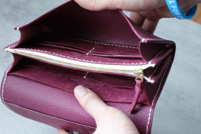 天然石×革の組み合わせ」長財布 レディース 革 大容量 牛革