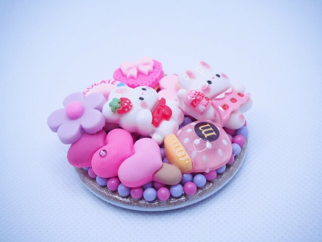 デコレーション 盛り沢山 マグネット 缶バッジ うさぎ いちご