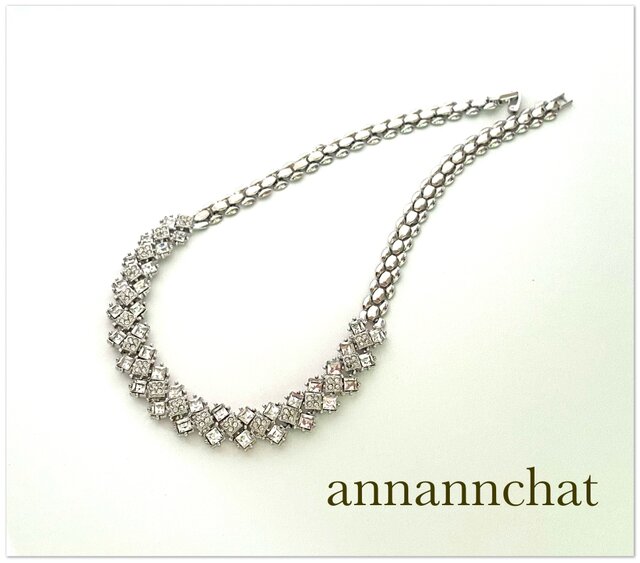 ビンテージ ラインストーン ネックレス 】41cm | iichi 日々の