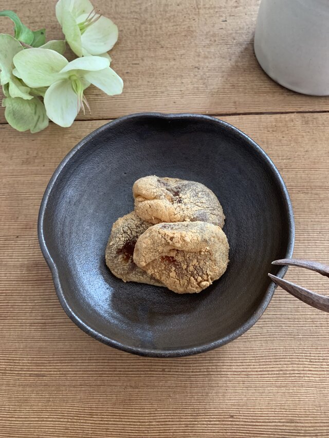 おはなの深皿　チャコール