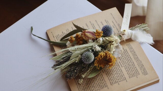 ドライフラワーꕤ︎︎ひまわりとバラと小花いっぱいスワッグꕤ︎︎miniスワッグ付 it-64e83483d73ca-1200.jpg