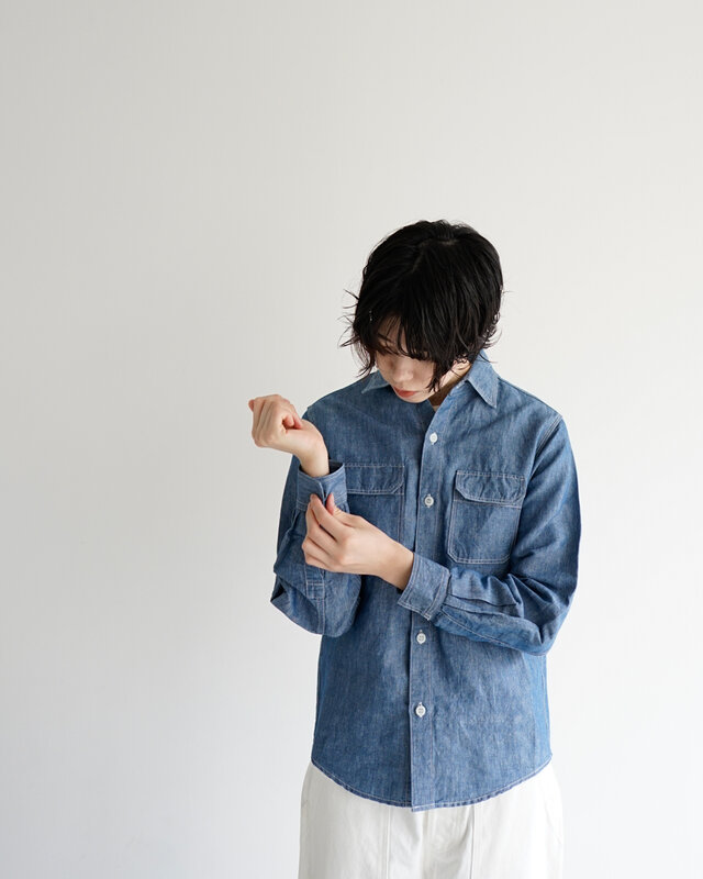 シャンブレーワークシャツ/chambray work shirt/size2 | iichi 日々の