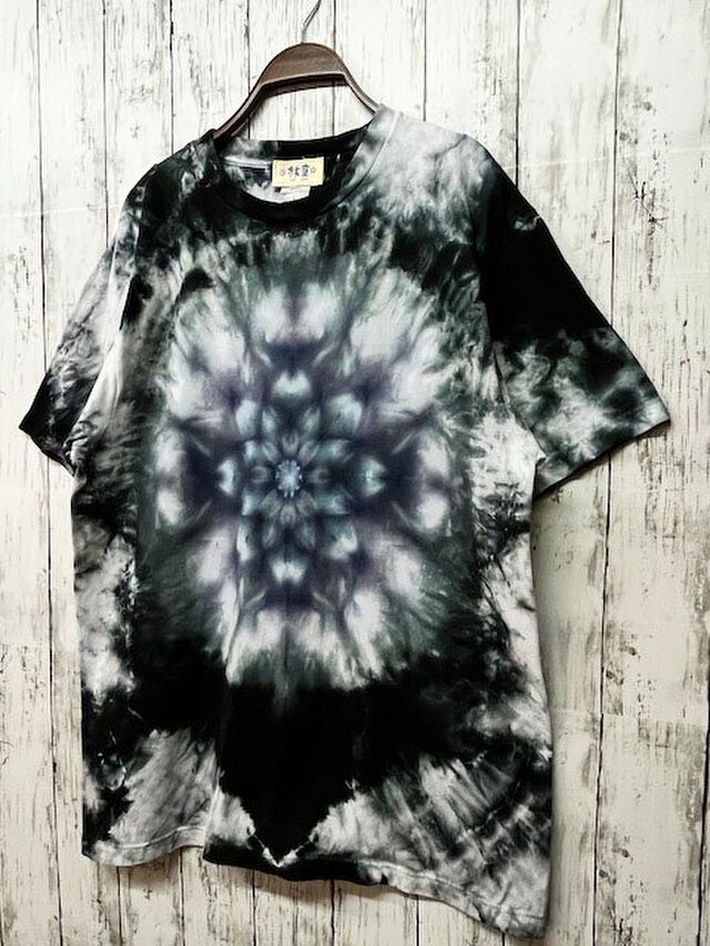 タイダイ染め Tシャツ Lサイズ 曼荼羅 ブラック Hippies Dye HD20-13