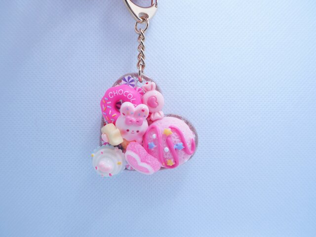 デコレーション 盛り沢山 キーホルダー うさぎ アイス ハート