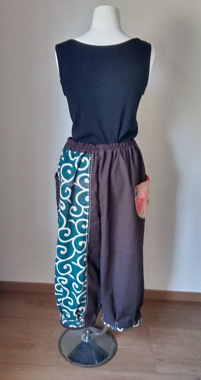 唐草模様風呂敷柿渋染めかぼちゃパンツ 木綿 | iichi 日々の暮らしを