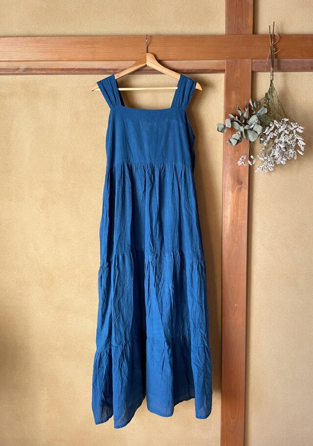 藍染めコットンワンピース／Seseragi Dress in Indigo | iichi 日々の
