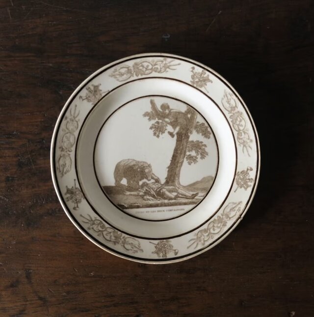 18世紀末-19世紀初期 セーブル 平皿 絵皿 グリザイユ ファイアンス