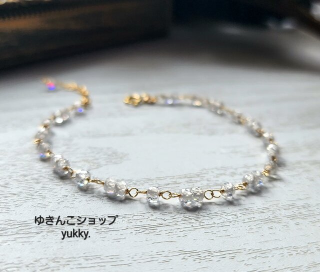 展示品】ホワイトジルコン✽14kgfブレスレット | iichi 日々の暮らしを