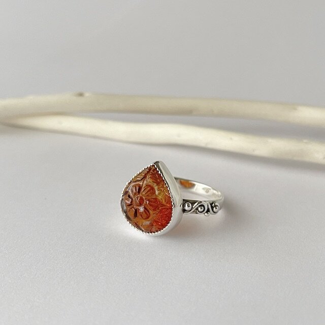 マデイラシトリンのシルバーリング | iichi 日々の暮らしを心地よく