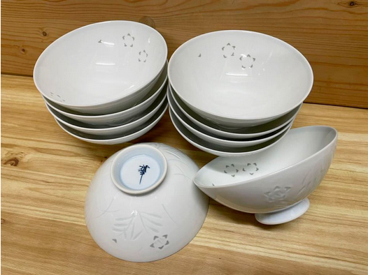 白磁 鶴型物皿 10個 有田焼 陶磁器 白磁 鶴型物皿 10個 有田焼 陶磁器 皿・プレート