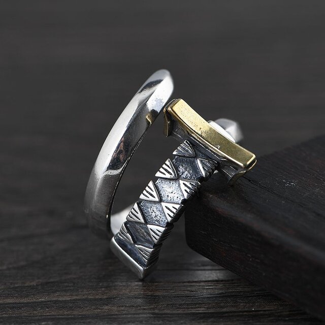 日本刀をモチーフにしたリング かっこいいデザインなアクセサリー R291 