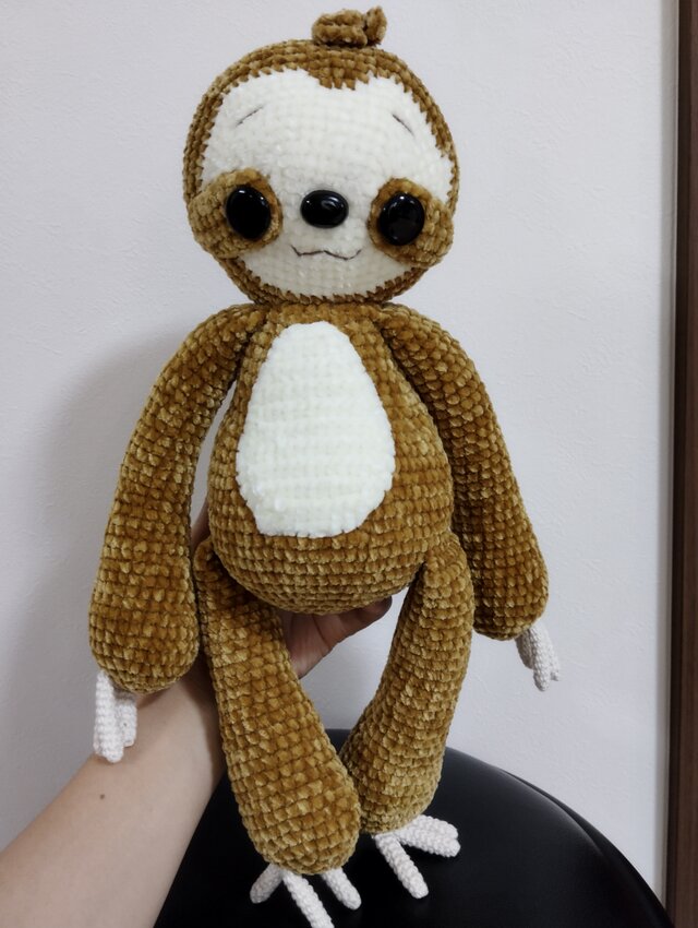 もこもこ編みぐるみ☆ナマケモノ☆ブラウン | iichi 日々の暮らしを