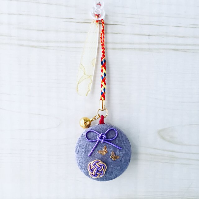 帯飾り…木目込み和布を使ったマカロンのようなコロコロの…紫 | iichi