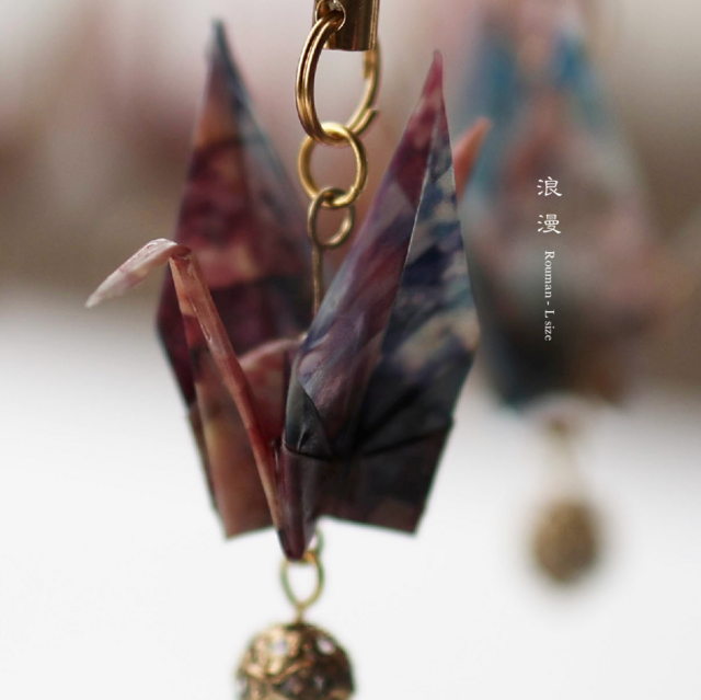 ハンドメイド・ストラップ 和柄4種類】折鶴 - 和風 ハンドメイドストラップ【S/M/L - 浴衣