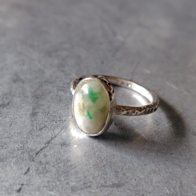 エメラルドインクォーツシルバーリング#12