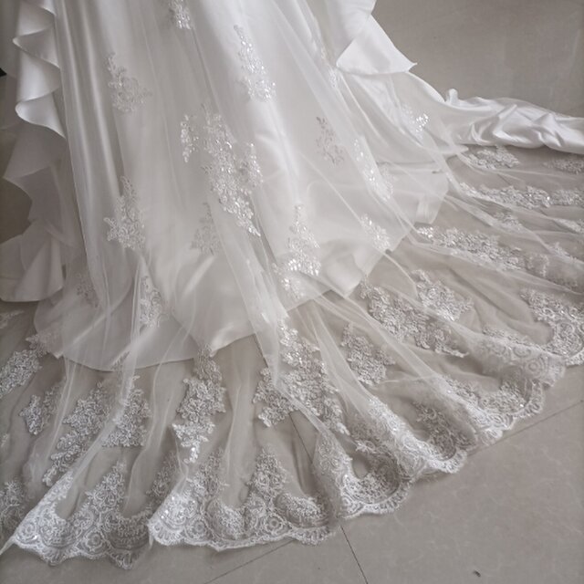 フランス風 ウエディングドレス 美しいバックレース 編み上げ 花嫁/結婚式ウェディングドレス