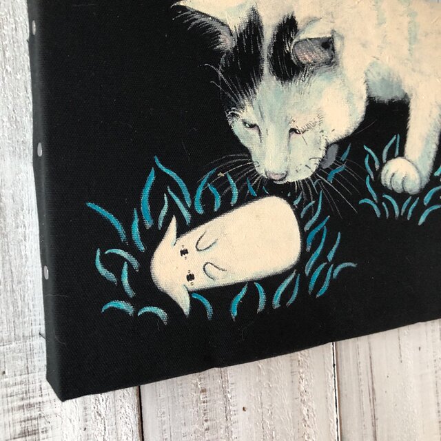 見つかってしまった猫木霊」SMサイズ アート作品 原画 絵本「猫木霊