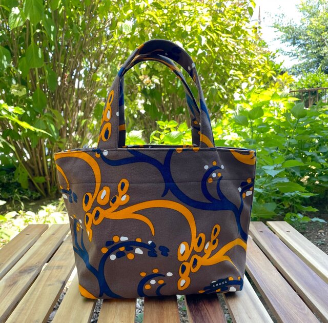 ショルダートートバッグ 「イネ」オイシイネ！_稲穂（ネイビー）