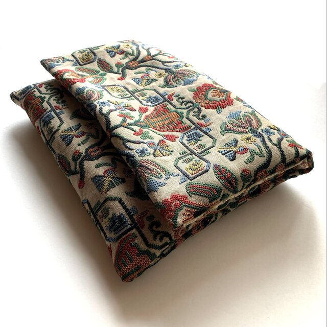 『The Garden〜ロイヤルサンドベージュ』　ゴブラン織物御朱印帳袋　B5サイズ　見開き御朱印帳袋　見開き御朱印帳ケース