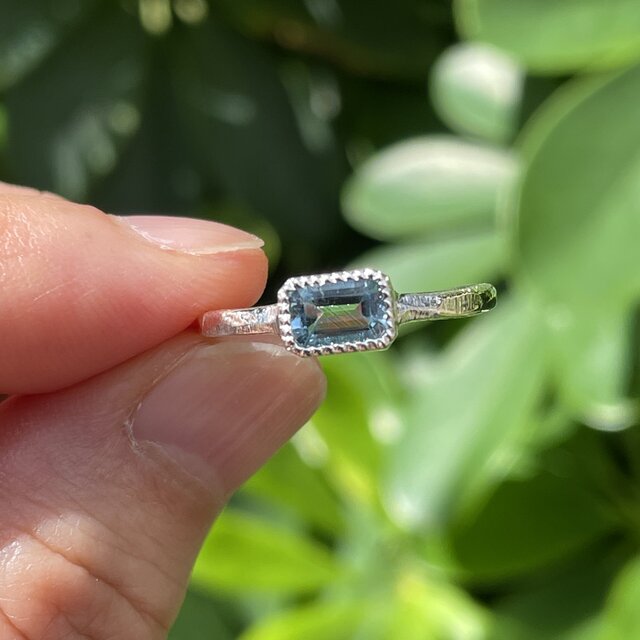 MAX80%OFF／セール開催中 アクアマリン シルバーSV925リング オクタゴンカット 6×4 アクセサリー