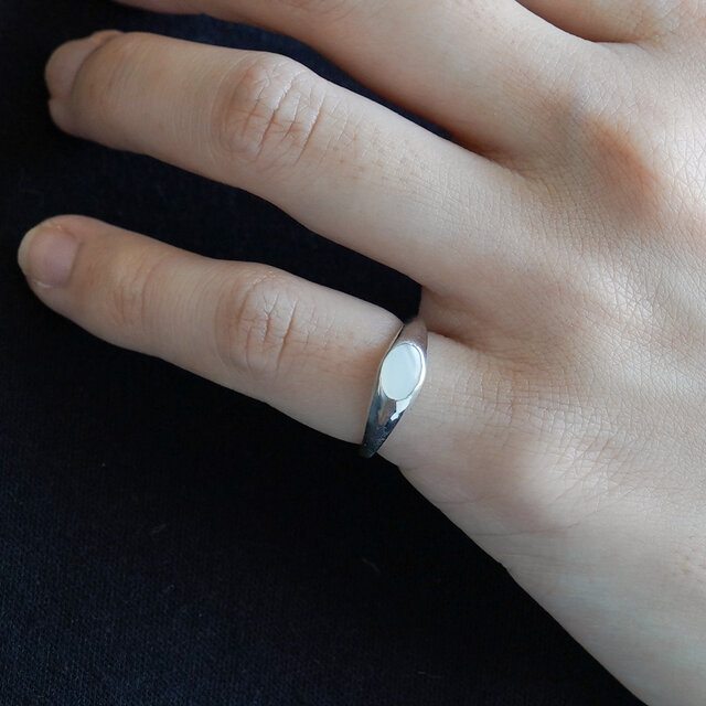 Mother of Pearl Signet RING ‐White‐/ SV925 シグネットリング 