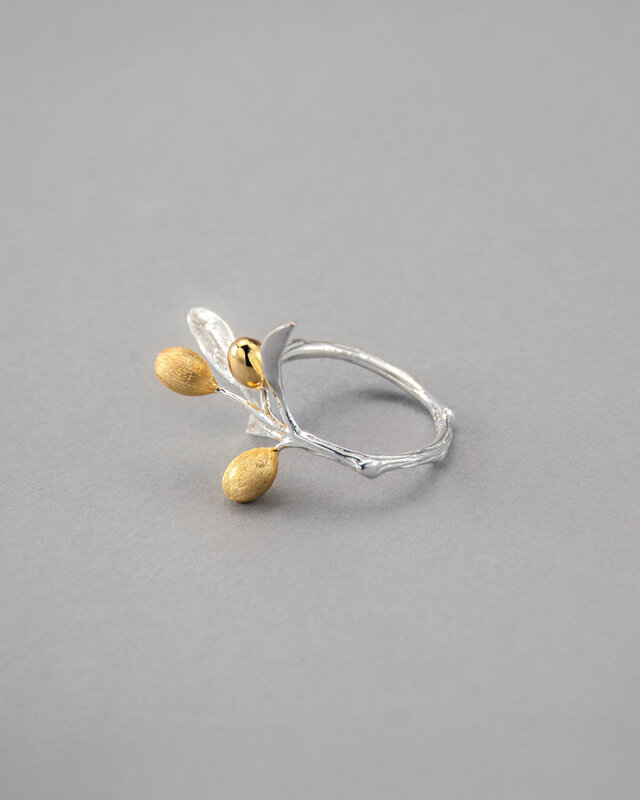 オリーブの葉と実 リング