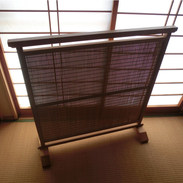 楢無垢材のシンプル衝立木製スリットデザイン間仕切り⑪ | iichi 日々