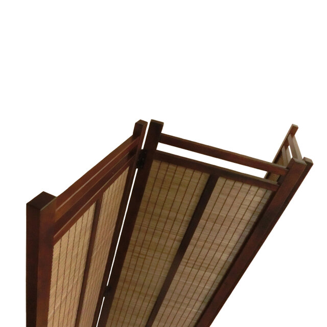 木簾 3連 スクリーン パーテーション ライトブラウン木簾