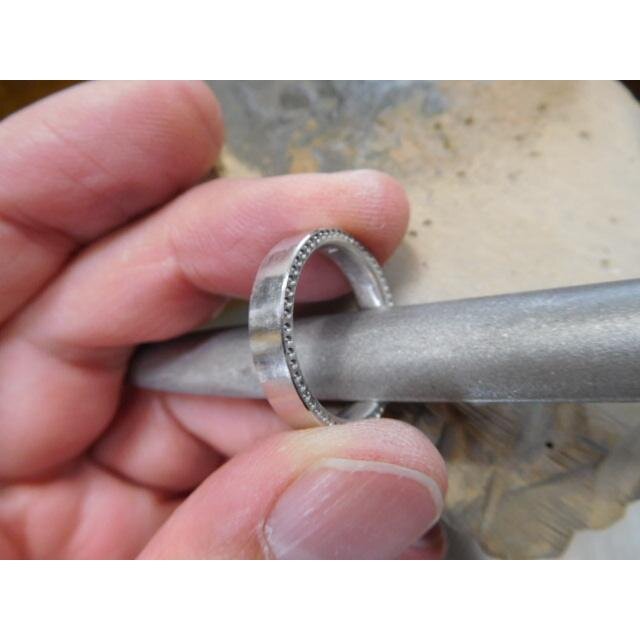 指輪 PT900 プラチナ 天然石 両端ミル打ちの一粒リング 主石の直径約