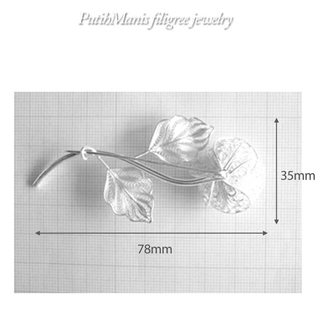 薔薇・ローズのブローチ・フィリグリーsilver925（d-04-si）銀線細工の