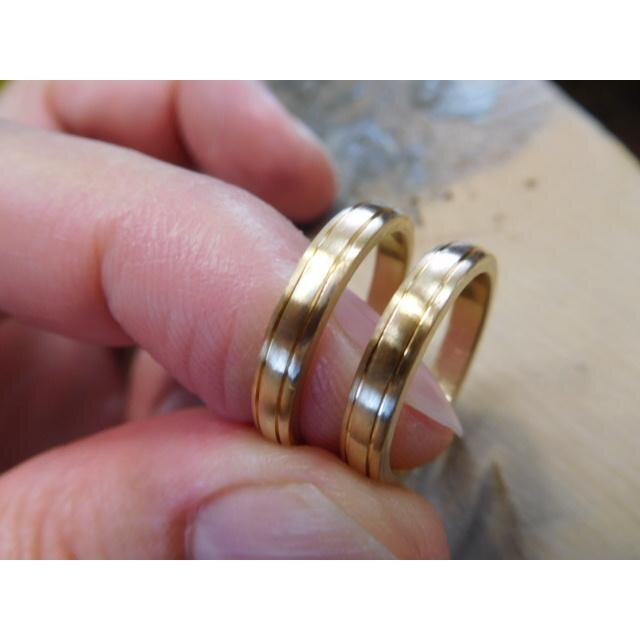 結婚指輪 k18 18金 18k ゴールド【鍛造】シンプル 甲丸リング 3mm