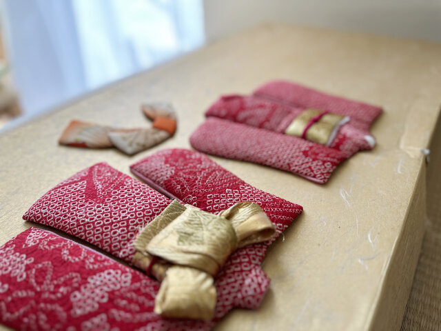 押し絵　アンティーク　和風　着物 正月飾り ちりめん押し絵フレーム 着物 立体・オブジェ 夢さき