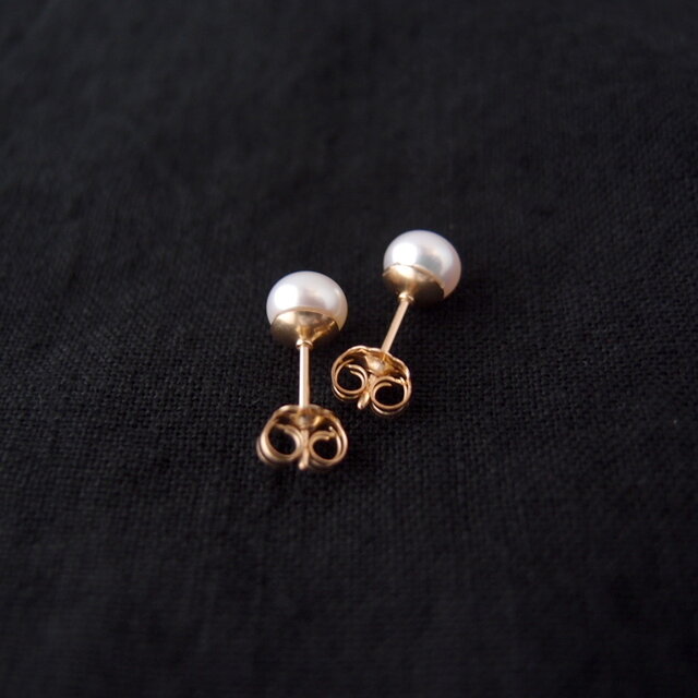 K14gf】Baby Baroque Pearl Earrings／White・ベビーバロックパール