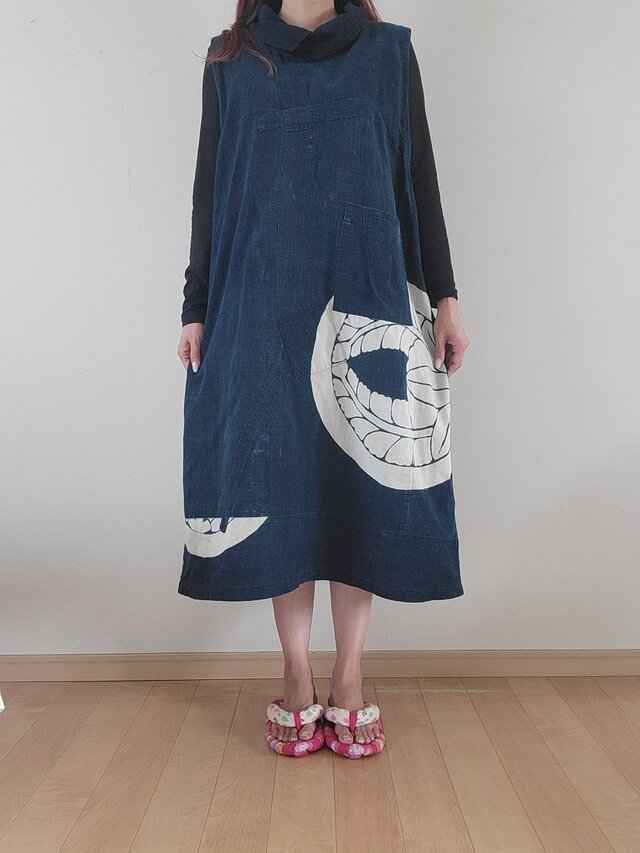 着物リメイク 古布 手作り 紋 ジャンパースカート | iichi 日々の