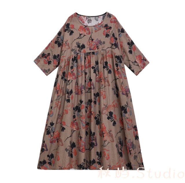 CABBAGES&ROSES リネン 花柄 きなり ワンピース 麻100 楽天市場】【セール40％】フラワー刺繍ワンピース tutie / 花柄