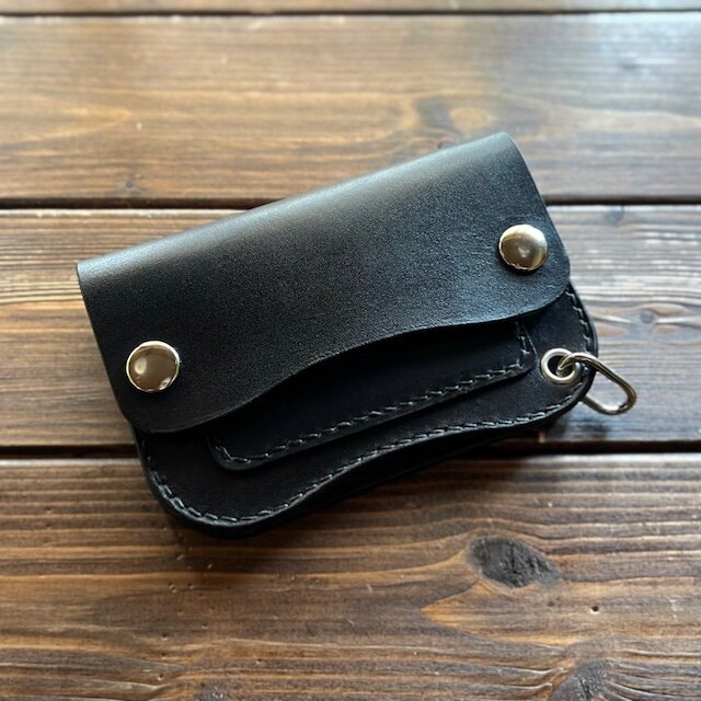 Short Trucker Wallet 丸染めBLACK】 | iichi 日々の暮らしを心地よく ...