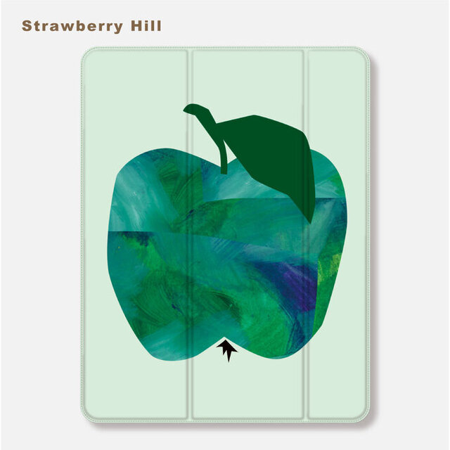 青 リンゴ iPad pro iPad air iPad mini 2 5 6 9 10 11 ペン収納 iPadケース