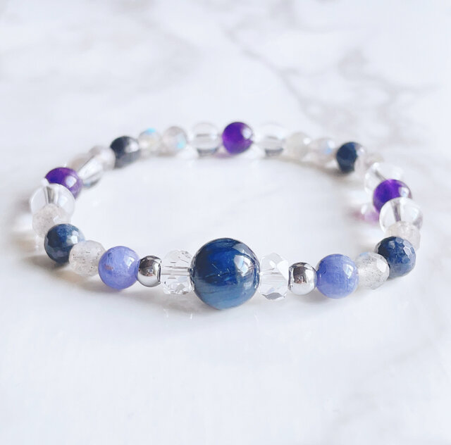 未来を見通す石で成功を収める　パワーストーンブレスレット/カイヤナイト・ラブラド 未来を見通す石で成功を収める パワーストーンブレスレット