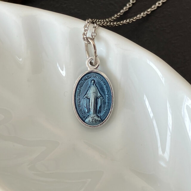 フランス奇跡のメダイ] necklace - blue agate | iichi 日々の暮らしを