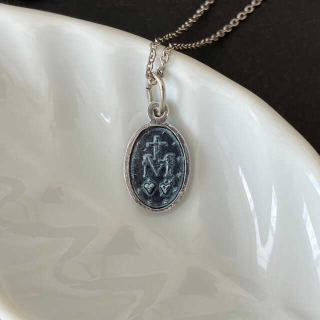 フランス奇跡のメダイ] necklace - blue agate | iichi 日々の暮らしを