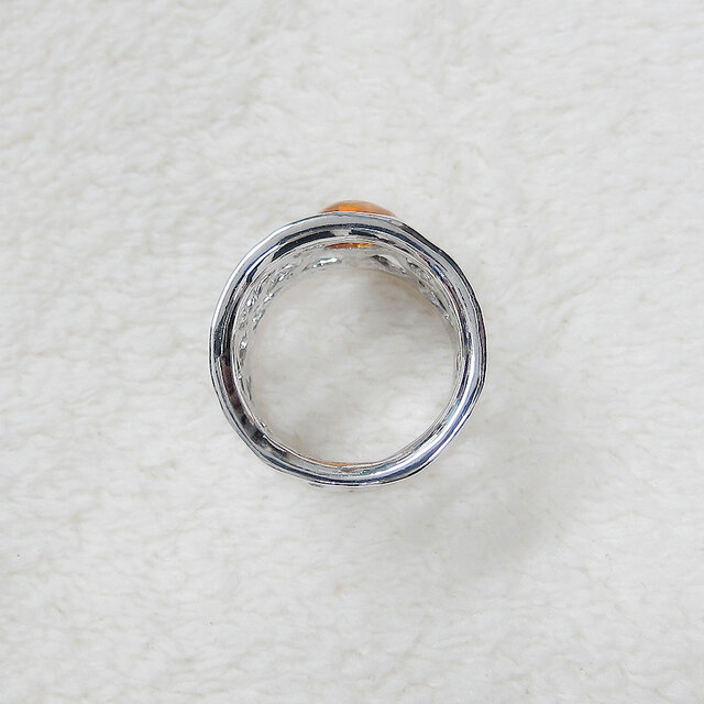 0.70ctファイアオパールとSV925の指輪（リングサイズ：10号、ロジウム
