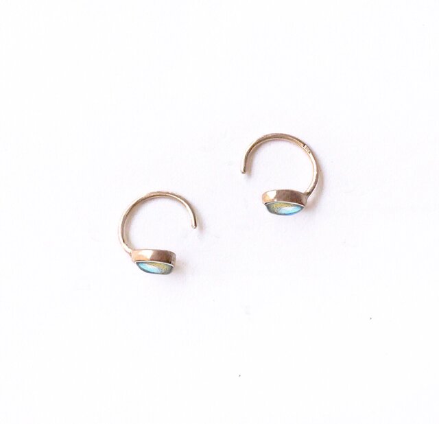 k18 Labradorite Drop Sprout ピアス/ 受注制作 | iichi 日々の暮らし