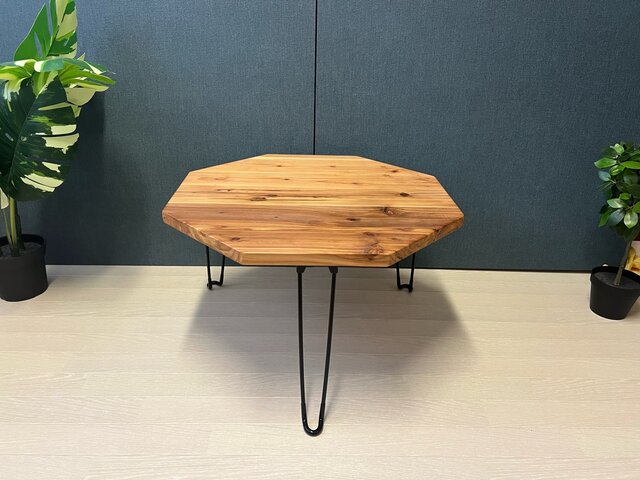【送料無料】 ローテーブル 8角 60cm スギ ナチュラル 折りたたみ黒脚 送料無料】 ローテーブル 8角 60cm スギ ナチュラル 折りたたみ