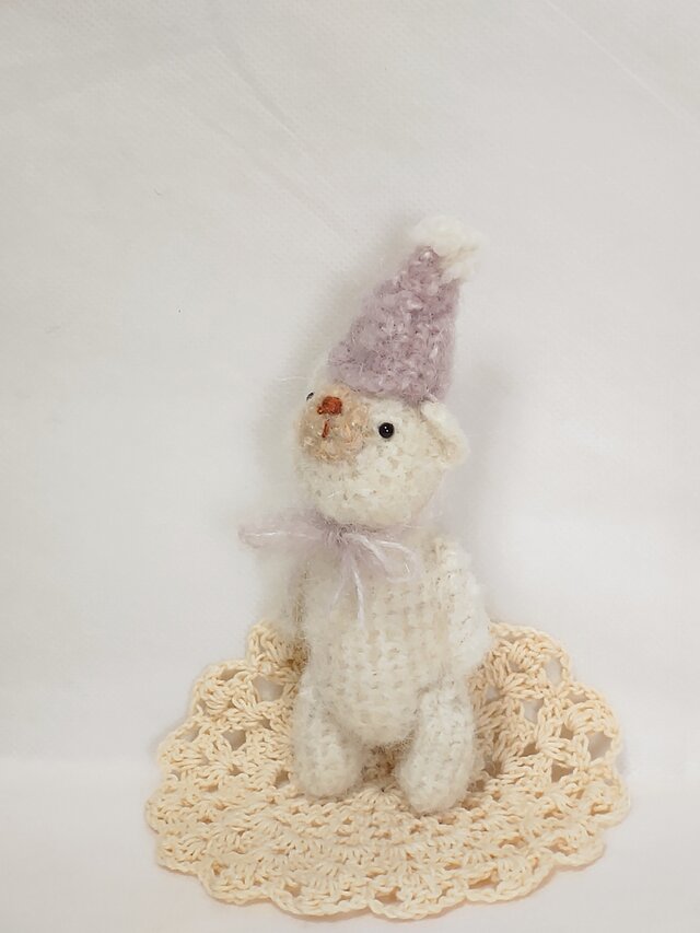 【展示用】　あみぐるみ くまさん♡ シックな装いのあみぐるみくまちゃん☆あみぐるみ☆編みぐるみ